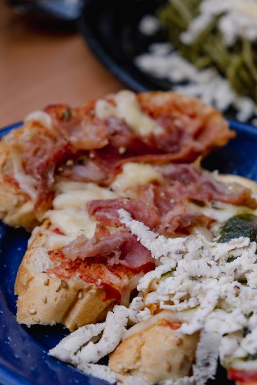 Bread Slices with Bacon and Cheese