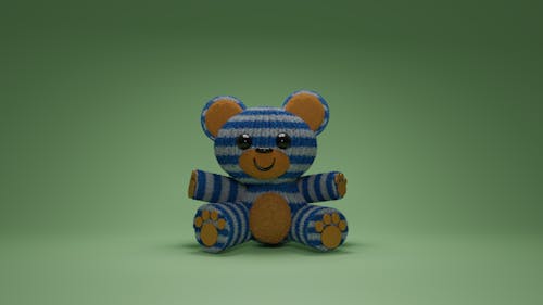 Photo of a Striped Teddy Bear