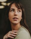 Portrait of a Brunette Woman Looking Back 