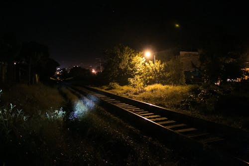 Railway During Night Time