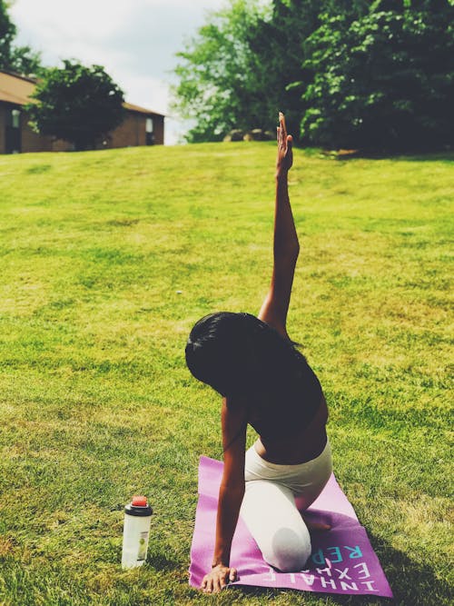 Free stock photo of black girl fitness, black girl yoga, black woman fitness