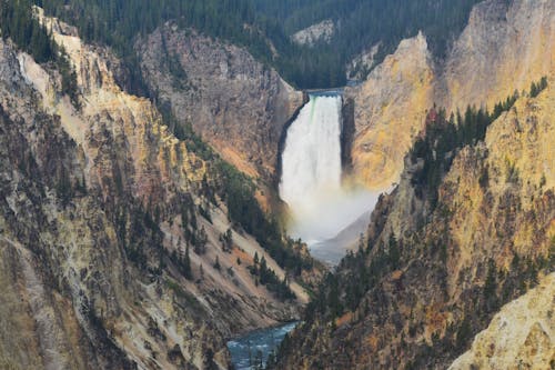 Drone Photography of Waterfalls During Daytime