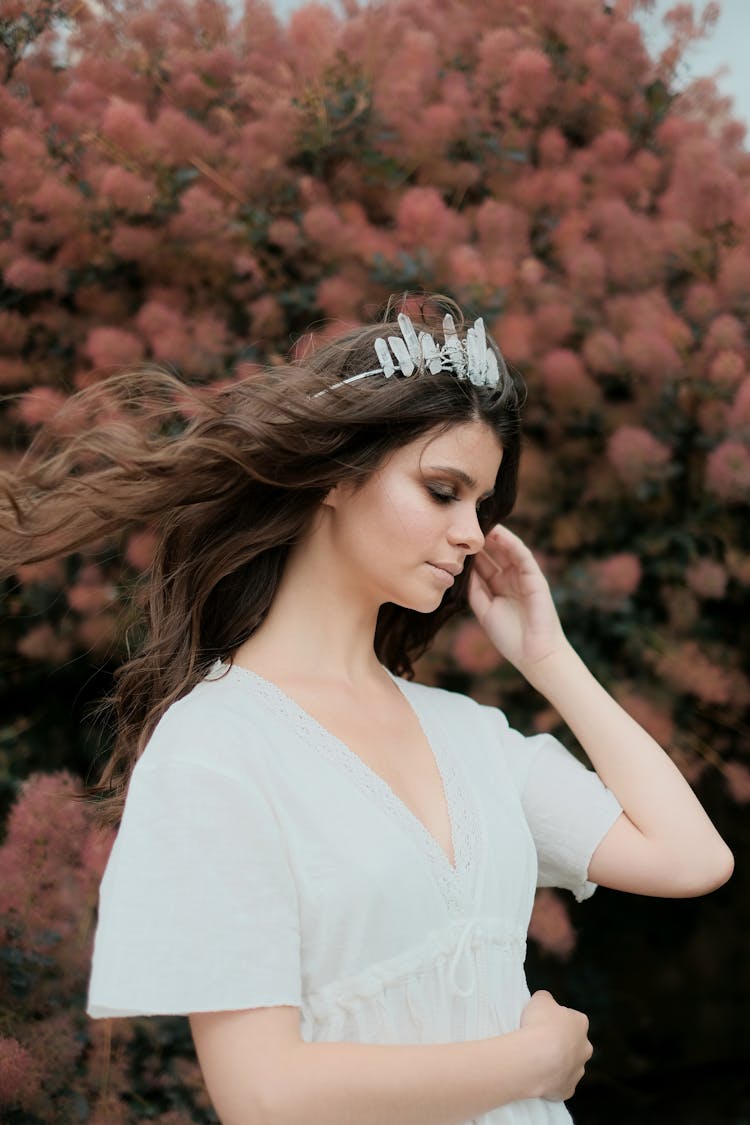 Woman In A Crown Made From Crystals 