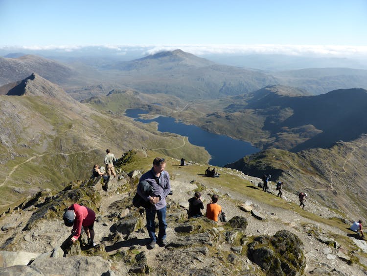 View From Mount Snowdon, Gwynedd, North Wales Of Llyn Llydaw Lake