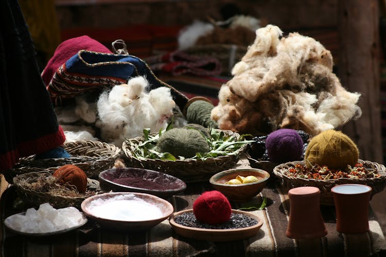 Cotton And Threads On The Table