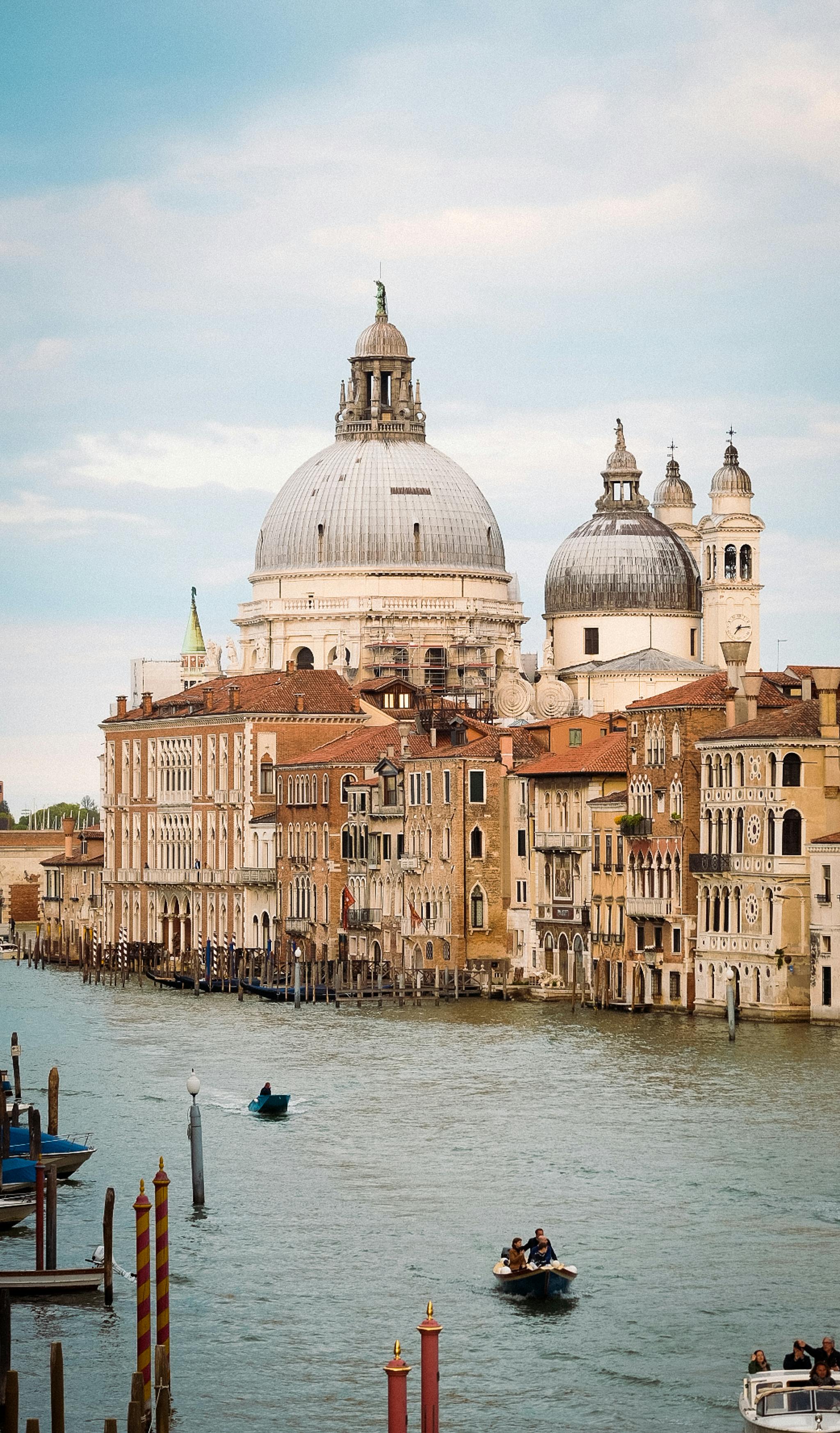 Scenic view of the Grand Canal with Santa Maria della Salute in Venice, Italy.