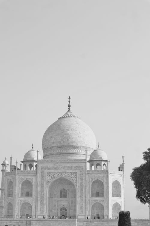 Grayscale Photo of a Dome Building