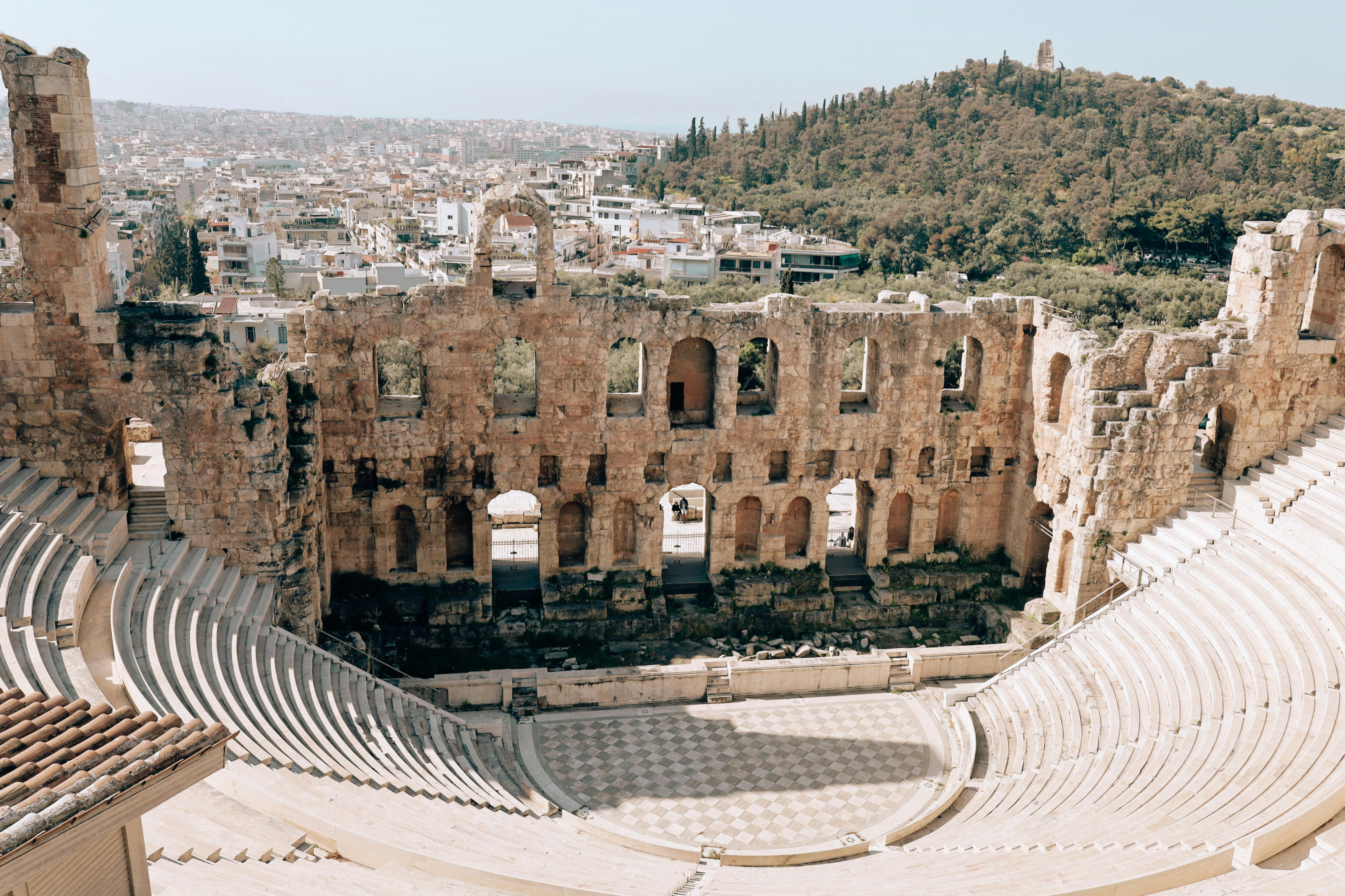 Free Stunning view of the ancient Odeon of Herodes Atticus, a landmark amphitheater in Athens. Stock Photo