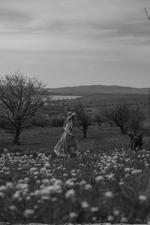 Бесплатное стоковое фото с вертикальный выстрел, длинное платье, долина