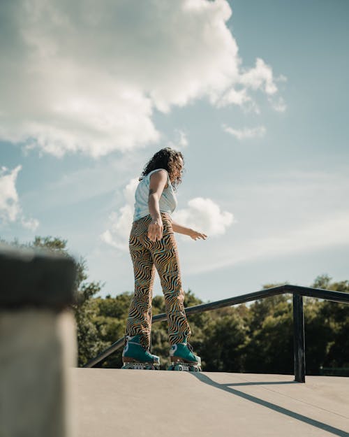 Woman using roller Skates 