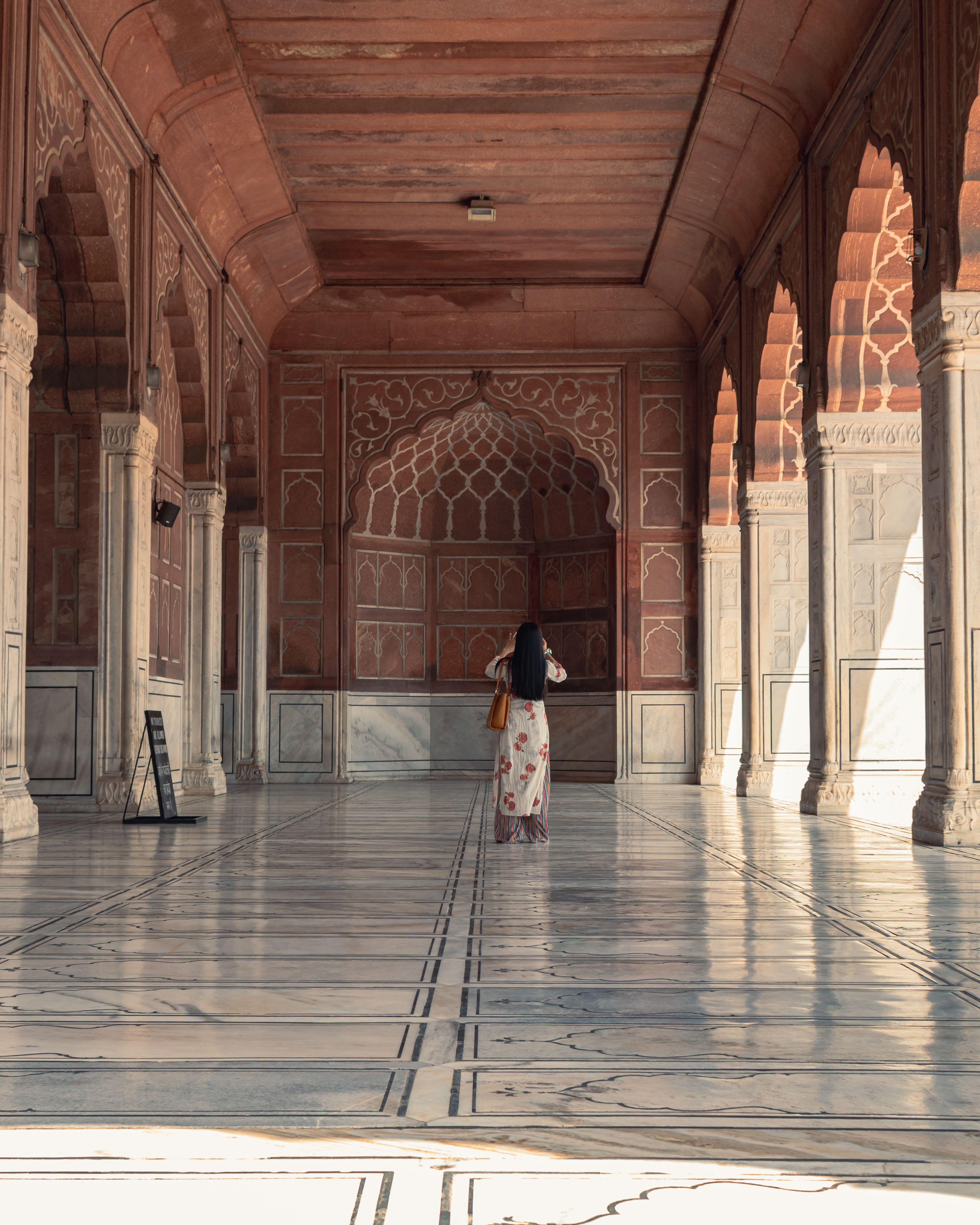 Woman in White Dress Standing on Hallway · Free Stock Photo
