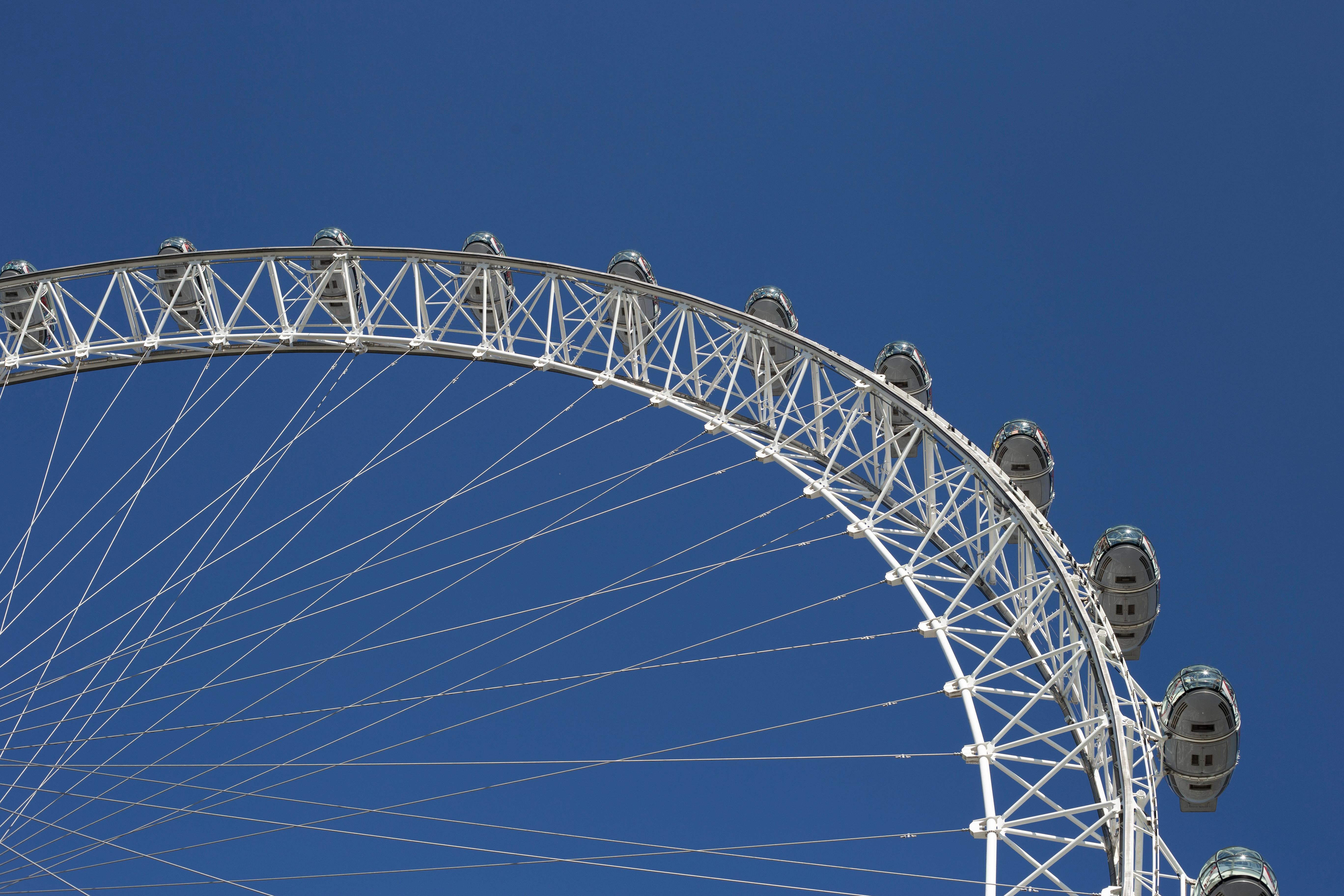 Free stock photo of big wheel, blue skies, blue sky