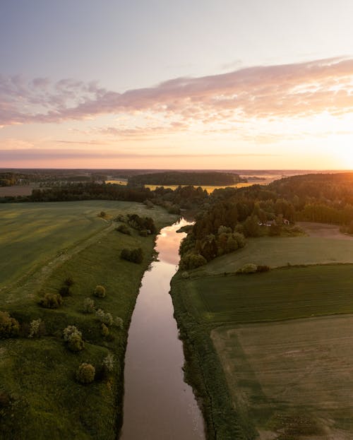 Gratis lagerfoto af droneoptagelse, Finland, flod