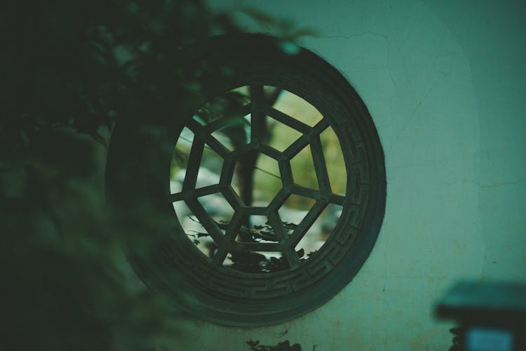 Round Mirror In Close Up Shot