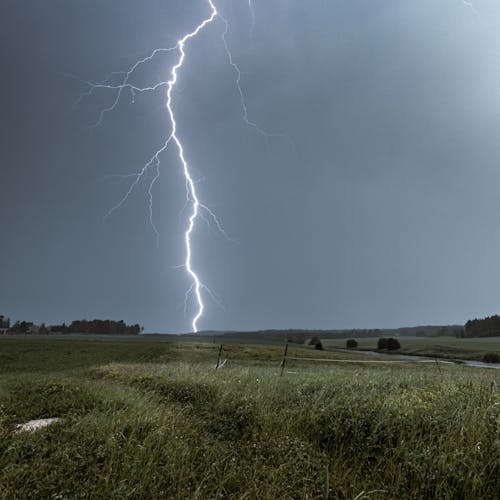 Lightning strike during a thunder storm