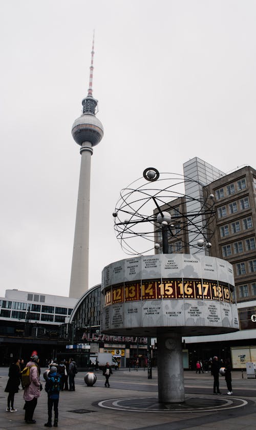 คลังภาพถ่ายฟรี ของ กรุงเบอร์ลิน, นาฬิกาเวลาโลก, ประเทศเยอรมัน
