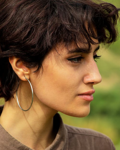 Woman's Face in Close Up Photography