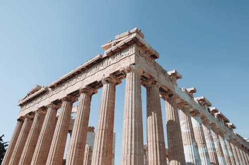 Clear Blue Sky over Parthenon
