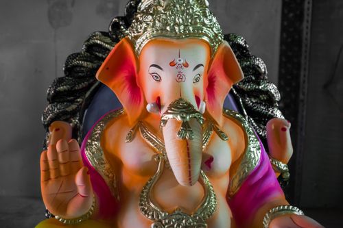 Free A colorful sculpture of Hindu deity Ganesha, Mumbai, India. Stock Photo