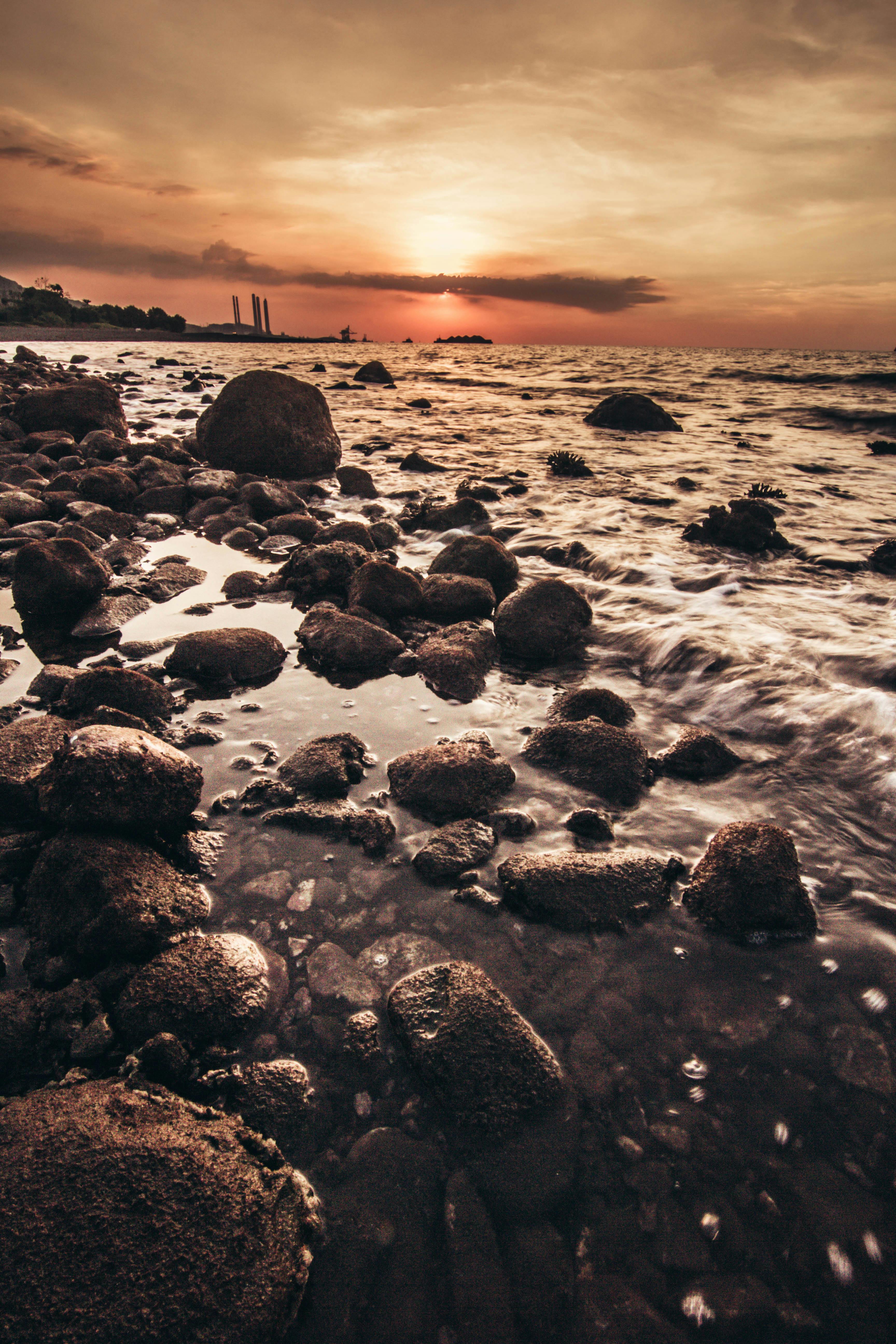 Free stock photo of beach, golden sunset, HD wallpaper