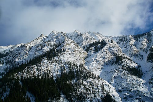 Snow Covered Mountain Under the Blue Sky