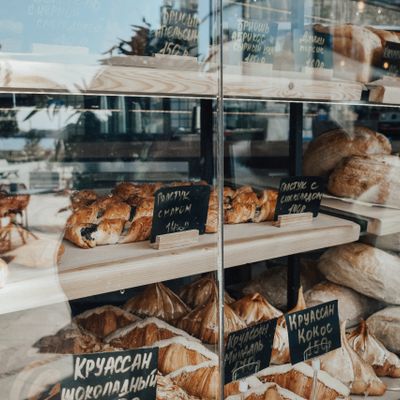 Colorful assortment of fresh bread loaves