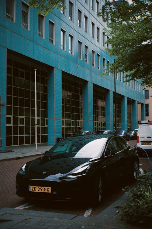 Black Car Parked on the Street