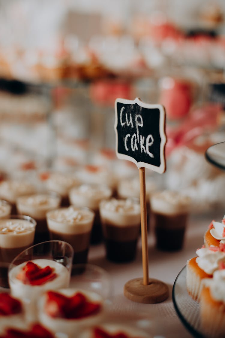 Close Up Of Cakes And Drinks