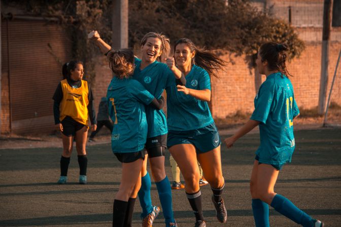 Team victory celebration