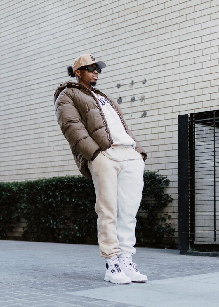 Man In A Lean Back Pose On A Street In City 