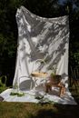 White and Gray Floral Curtain