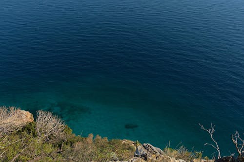 deniz, geniş açılı çekim, görünüm içeren Ücretsiz stok fotoğraf