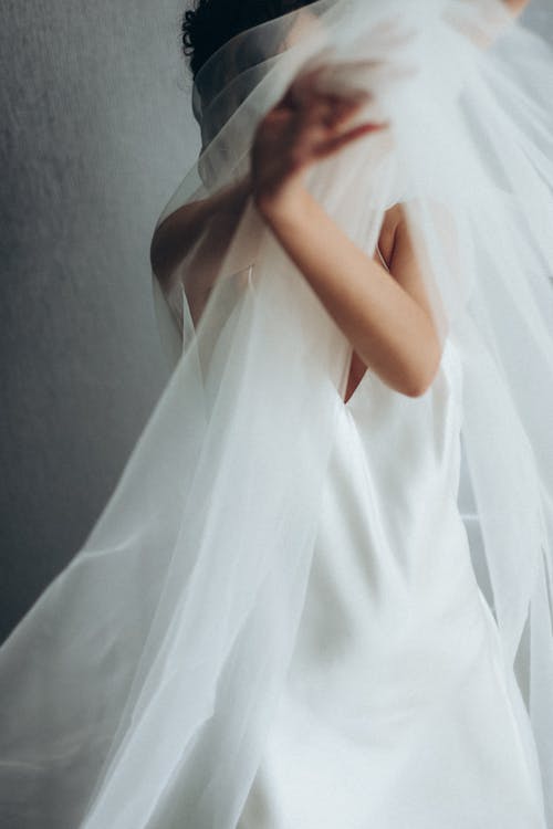 垂直拍攝, 女人, 婚紗禮服 的 免費圖庫相片