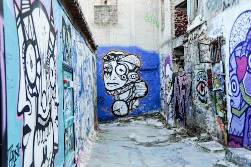 Free A Graffiti Walls on the Street Stock Photo