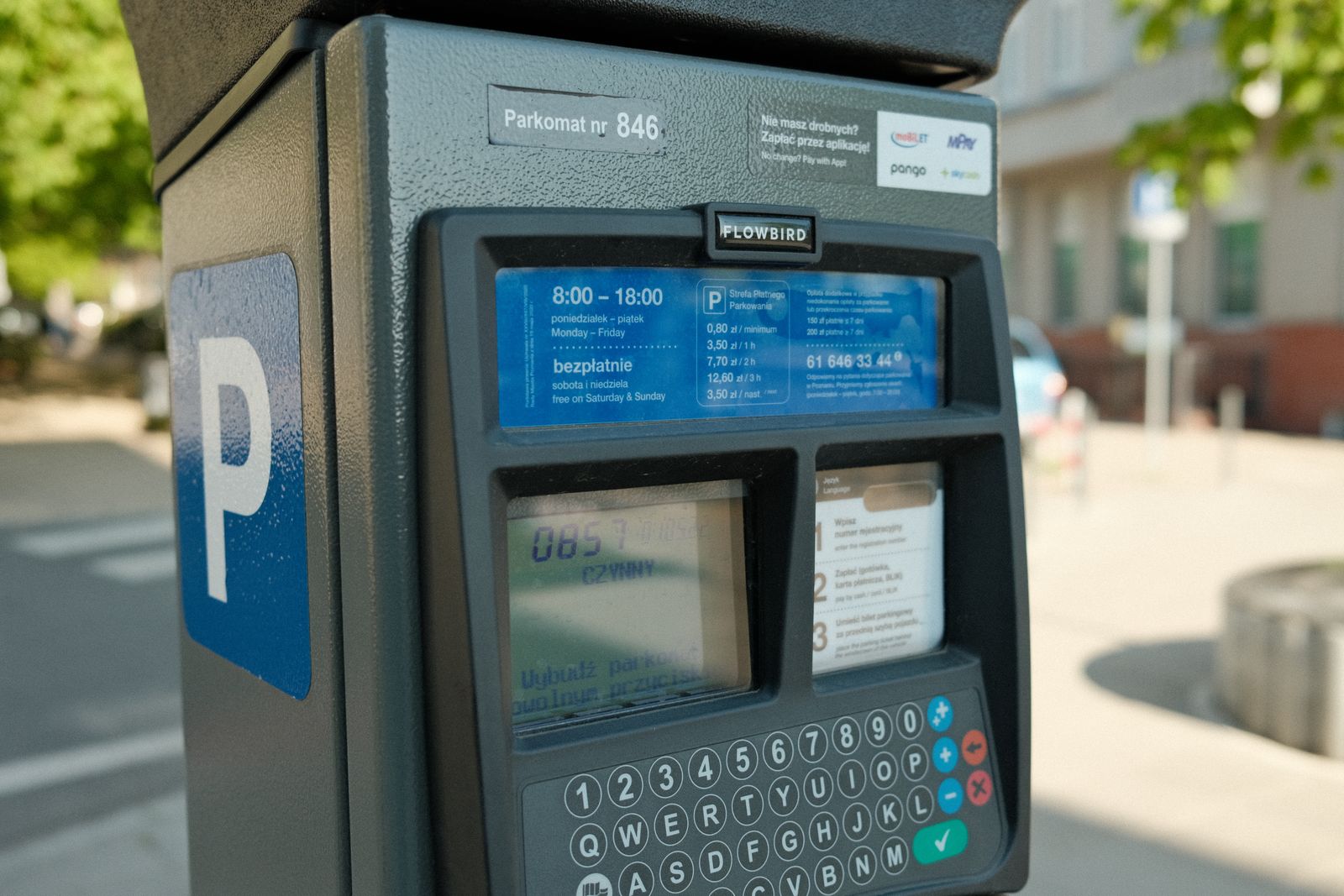 Digital parking meter in Poznań, Poland