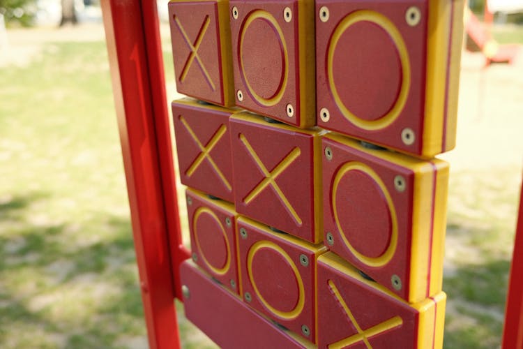 Close Up Of Board With Tic Tac Toe Game