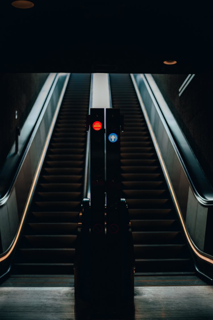 Escalators From A Subway