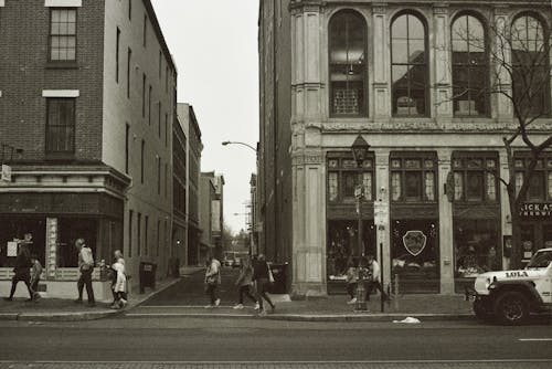 Free stock photo of 35mm film, black and white city, metropolitan area