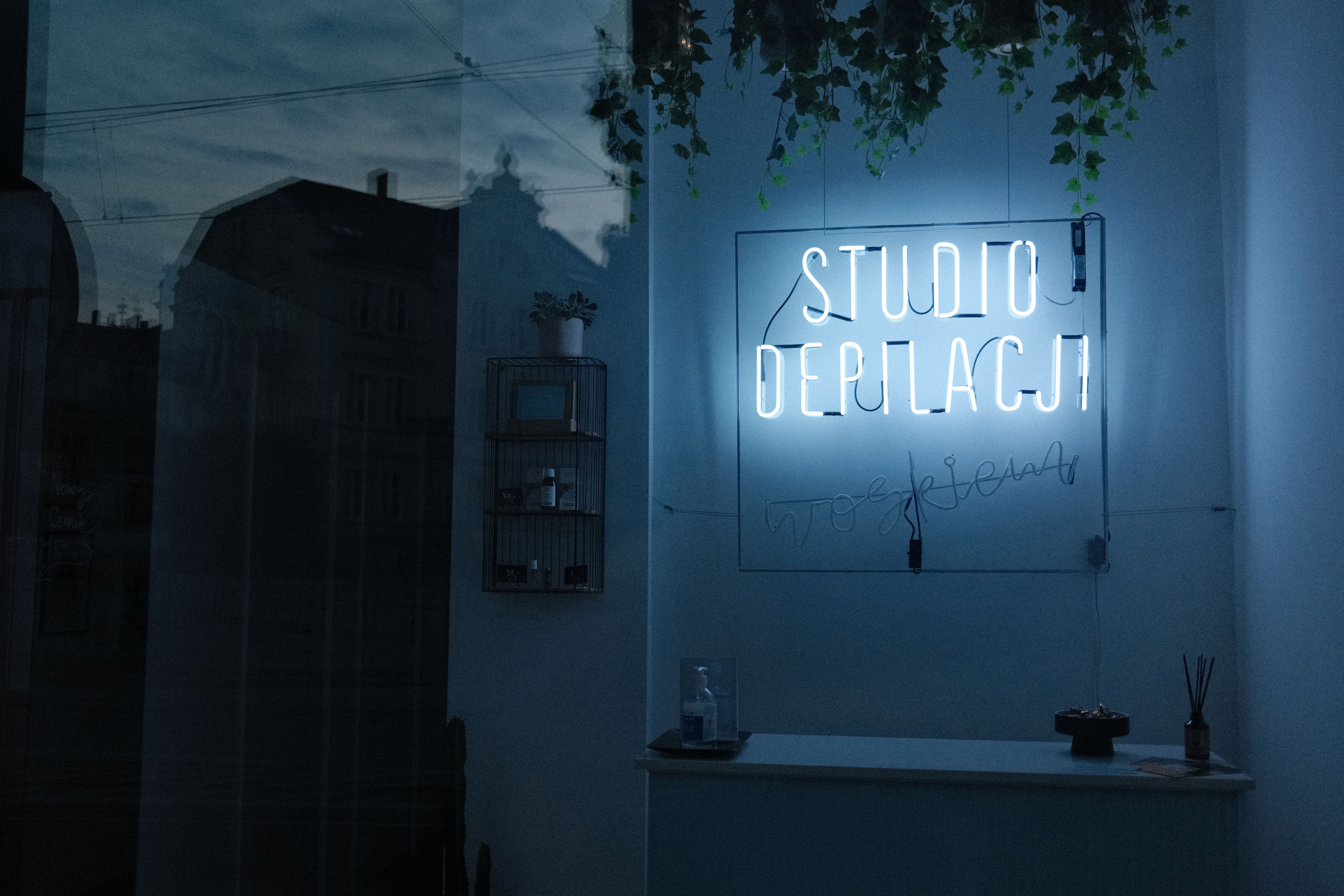 A Blue Neon Signage · Free Stock Photo