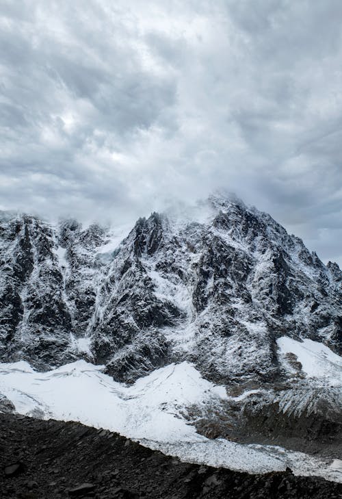 Rock Mountains in Snow