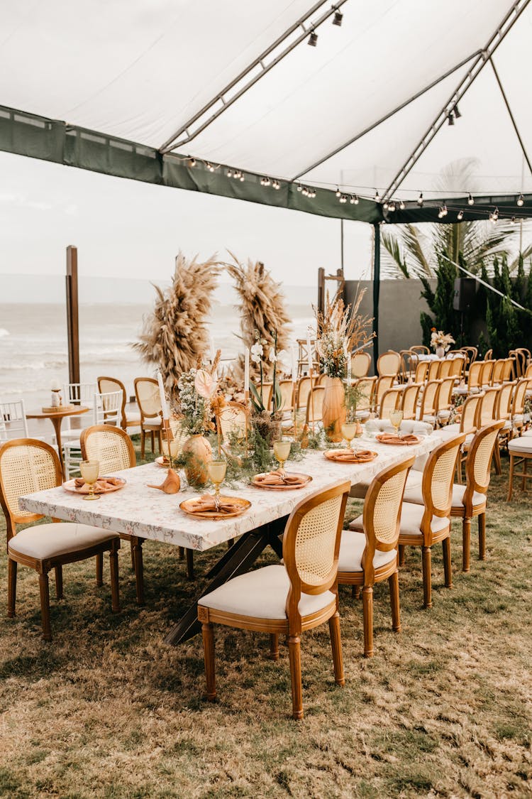 Decorated Table Under Tent