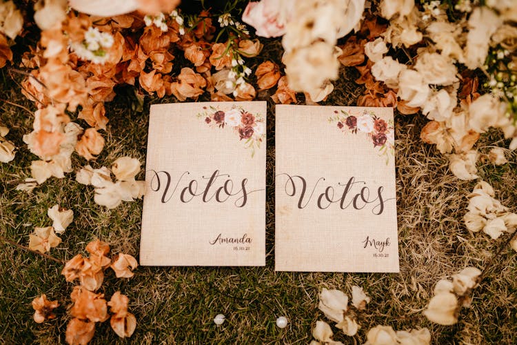 Wedding Invitations On Grass