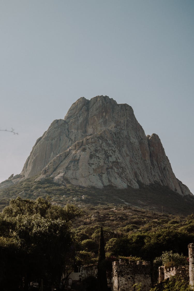 The Tall Peña De Bernal Monolith In Queretaro Mexico