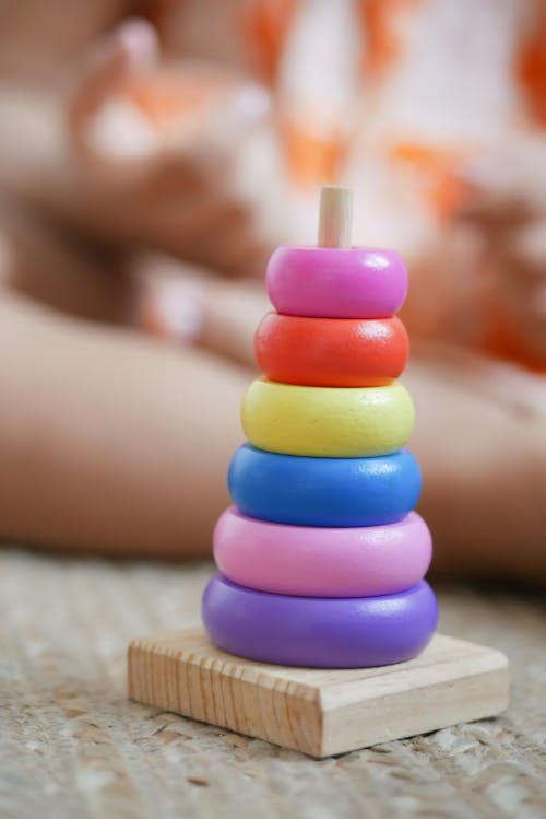 Free Colorful Toy, Pyramid of Rings Stock Photo