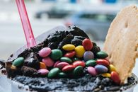 Assorted-color Chocolate Chip on Black Ice Cream