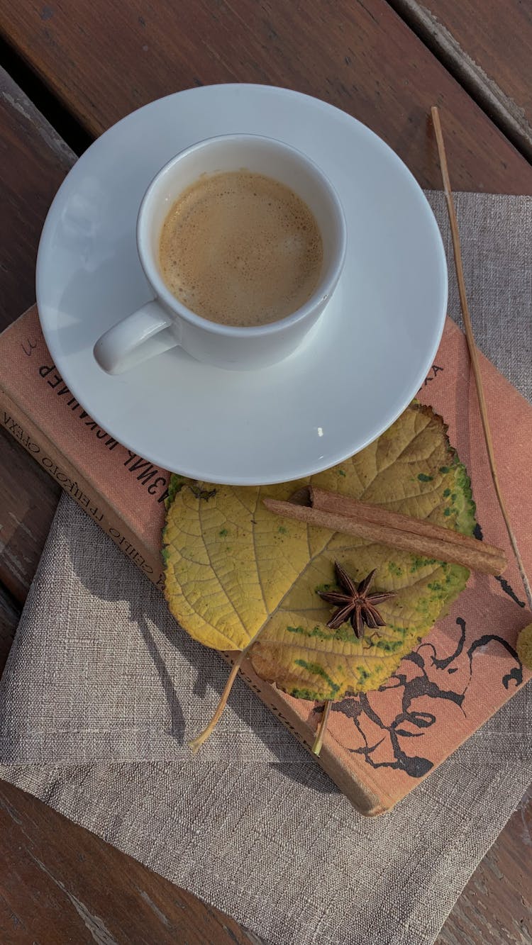 Coffee In A White Ceramic Cup