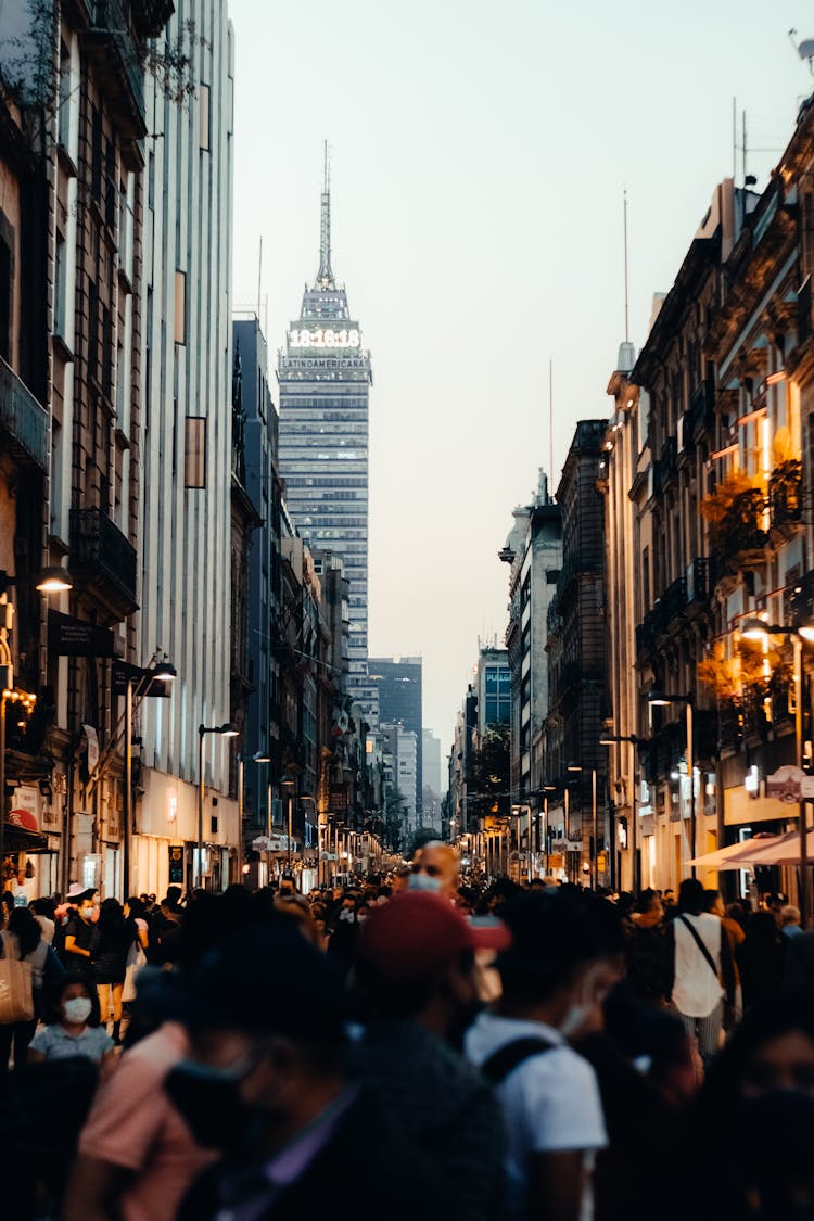 Crowded City Street