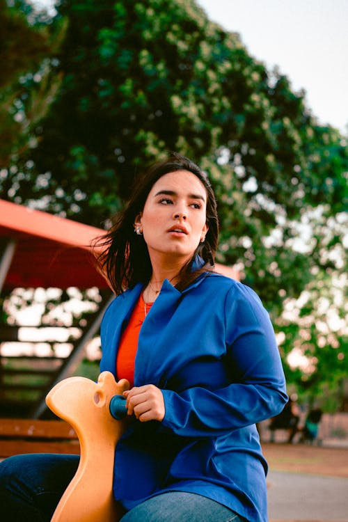 Portrait of a Woman on a Playground