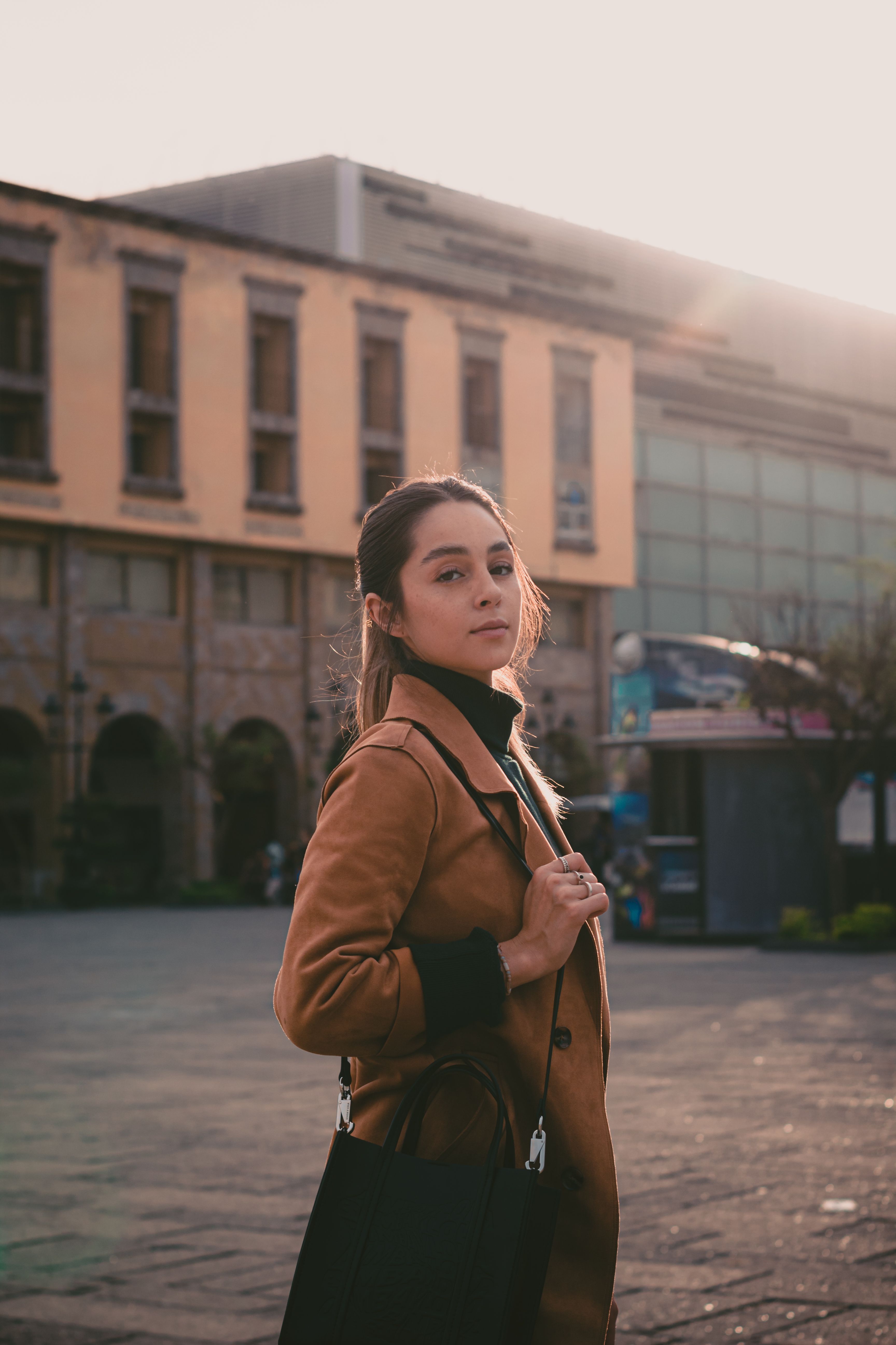 Beautiful Woman in Brown Trench Coat · Free Stock Photo