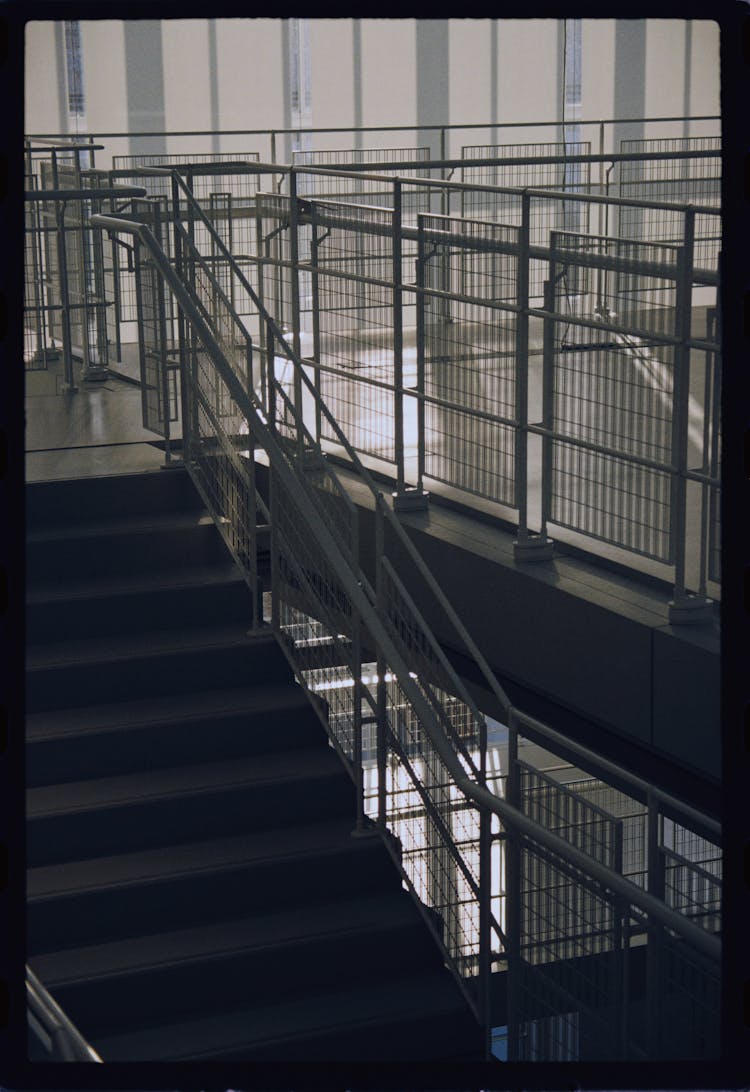 Staircase In Railing Inside The Building